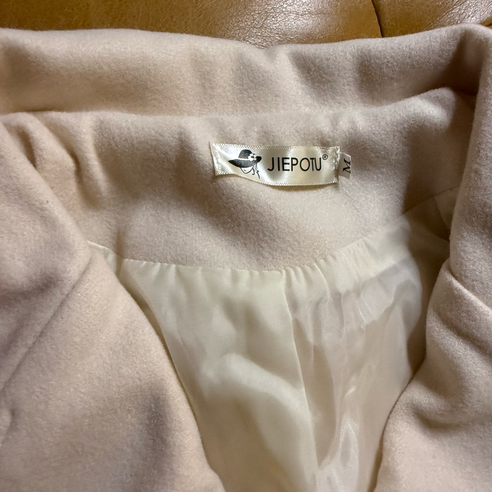 Jiepotu Cream Pea Coat - Picture 6 of 6